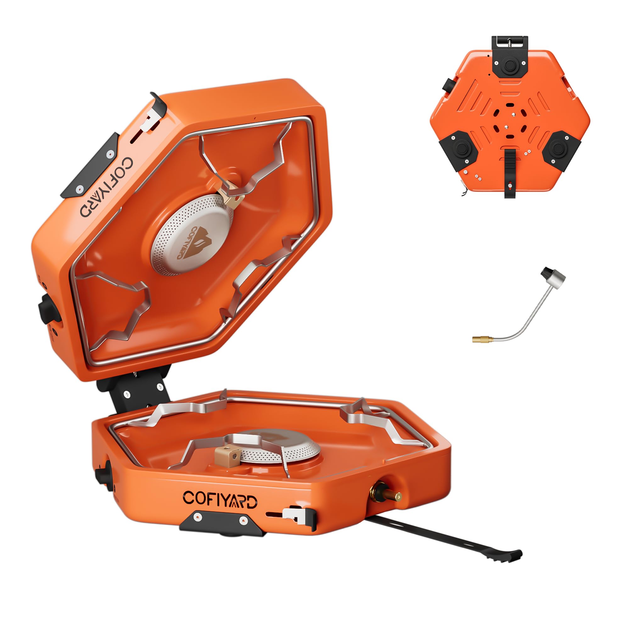 Propane 2 Burner Camping Stove with Carrying Bag, Portable Folding Gas Stove for Outdoor Cooking, Backcountry Camp Stove